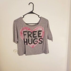 Doe "FREE HUGS" Loose Fit Crop Top